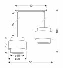 Twin lampa wisząca czarny 2x40w e27 abażur czarny+drewniany