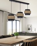 Twin lampa wisząca czarny 3x40w e27 abażur czarny+drewniany