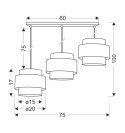 Twin lampa wisząca czarny 3x40w e27 abażur czarny+drewniany