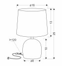 ADELINA LAMPA GABINETOWA MARMUR+SZARY 1X40W E14 ABAŻUR SZARY OD DINA