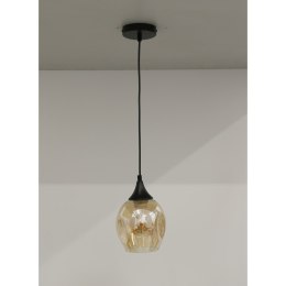 Aspa lampa wisząca czarny 1x40w e27 klosz brązowy