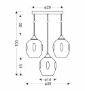 Aspa lampa wisząca czarny talerz 3x40w e27 klosz brązowy