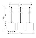 Atlanta lampa wisząca biały 3x40w e27 abażur biały