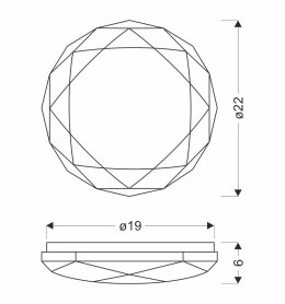 BALDO LAMPA SUFITOWA PLAFON 21CM 12W LED 4000K KLOSZ BIAŁY