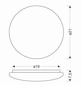 BELINA LAMPA SUFITOWA PLAFON 21CM 12W LED 4000K KLOSZ BIAŁY