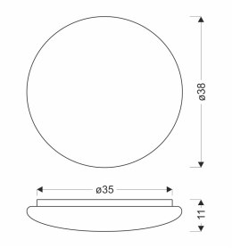 BELINA LAMPA SUFITOWA PLAFON 38CM 36W LED 4000K KLOSZ BIAŁY