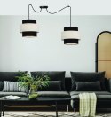 Benta p lampa wisząca czarny 2x40w e27 abażur czarny+kremowy