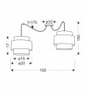 Benta p lampa wisząca czarny 2x40w e27 abażur czarny+kremowy