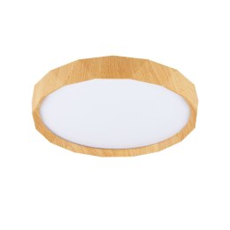 CADIX LAMPA SUFITOWA PLAFON BIAŁY+DREWNIANY 24W LED 38,5 CM KLOSZ BIAŁY