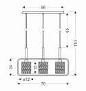 CROWN LAMPA WISZĄCA CZARNY 3X40W E27 ABAŻUR BEŻOWY