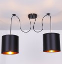 Candida p lampa wisząca czarny 2x40w e27 abażur czarny