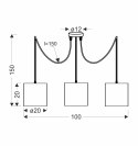 Candida p lampa wisząca czarny 3x40w e27 abażur czarny