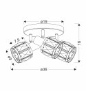 DUBAI LAMPA SUFITOWA PLAFON SAT ZŁOTY 3X40W E14 KLOSZ ZŁOTY Z KRYSZT TRANSP