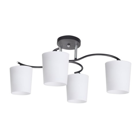 ESNYR LAMPA SUFITOWA CHROMOWY+CZARNY 4X40 E27 KLOSZ BIAŁY