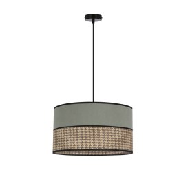 GROSSETO LAMPA WISZĄCA CZARNY 1X60W E27 ABAŻUR DUO SZARO BEŻOWY+MIĘTOWY