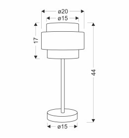 HARE LAMPA STOŁOWA CZARNY 1X60W E27 ABAŻUR SZARY+SREBRNY