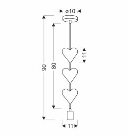 HEARTS LAMPA WISZĄCA 1X20W E27 IQ KIDS RÓŻOWY+BIAŁY