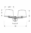 IBIS LAMPA KINKIET PATYNOWY 2X40W E14 ABAŻUR CZARNY