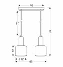 ISAR LAMPA WISZĄCA CZARNY 2X40 E27 KLOSZ BURSZTYNOWY