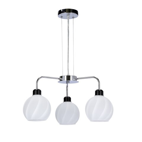 LARIX LAMPA WISZĄCA CHROMOWY 3X40W E27 KLOSZ BIAŁY