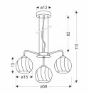 LARIX LAMPA WISZĄCA CHROMOWY 3X40W E27 KLOSZ BIAŁY