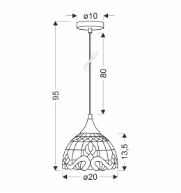 MARSALA LAMPA WISZĄCA 20 CZARNY 1X60 E27 KLOSZ WITRAŻOWY