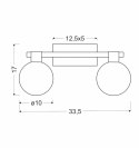 Maldus lampa kinkiet chromowy 2x40w g9 klosz biały