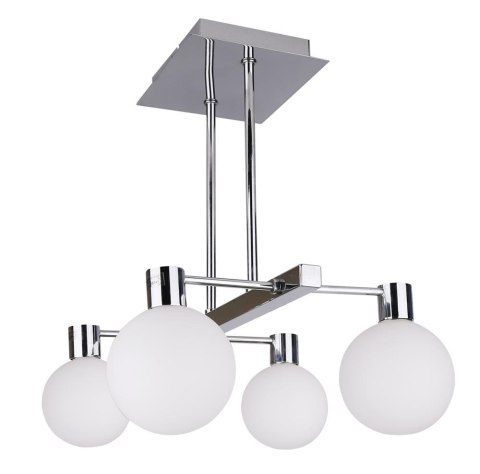 Maldus lampa wisząca chromowy sztyca 4x40w g9 klosz biały