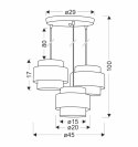 NANI LAMPA WISZĄCA CZARNY TALERZ 3X40W E27 ABAŻUR BEŻOWY+ŁOSOSIOWY