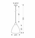 NAPOLA LAMPA WISZĄCA CZARNY Z DREWNEM 1X60W E27 KLOSZ BIAŁY