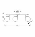 RODIA LAMPA SUFITOWA LISTWA SATYNOWY 3X40W G9 KLOSZ GRAFITOWY