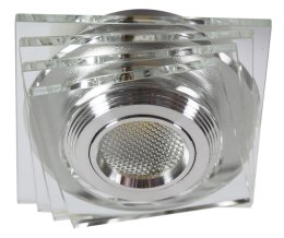 SS-32 AL/TR 3W LED COB 230V OPR. STROP. STAŁA KWADRATY SZKŁO TRANSPARENTNE