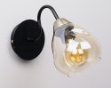 Unica lampa kinkiet czarny+złoty 1x40w e27 klosz dymiony