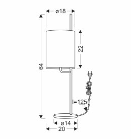 ZETA LAMPA STOŁOWA CZARNY 1X40W E27 ABAŻUR ORZECHOWY