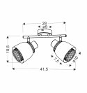 Aleksandria lampa sufitowa listwa czarny 2x40w e14 klosz czarny+złoty