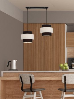 Benta lampa wisząca czarny 2x40w e27 abażur czarny+kremowy