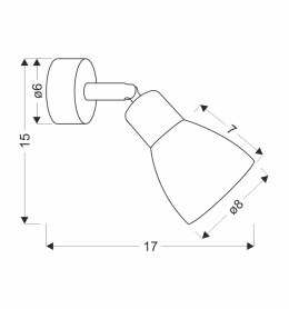 Costa kinkiet 1x40W E14 czarny klosz biały