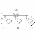 Costa listwa 3x40W E14 czarny klosz biały