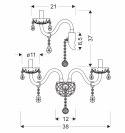 Cristallo lampa kinkiet chromowy 2x40W E14 transparentny