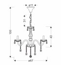 Cristallo lampa wisząca chromowy 8x40W E14 transparentny