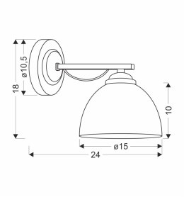 FILONA LAMPA KINKIET CHROMOWY 1X40 E27 KLOSZ BIAŁY