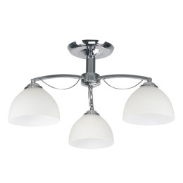 FILONA LAMPA SUFITOWA CHROMOWY 3X40 E27 KLOSZ BIAŁY