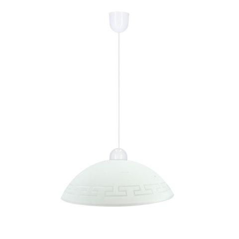 Grecki lampa wisząca 40 biały 1x60W E27 klosz biały