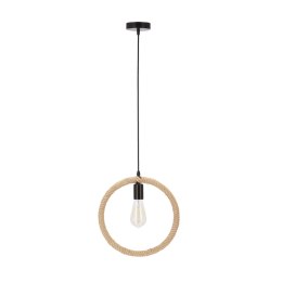 Kolo lampa wisząca czarny+beżowy 1x40W E27