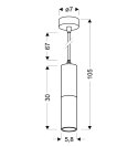 LAMPA WISZĄCA TUBA 1X15W GU10 5,8/30 CZARNO ZŁOTY