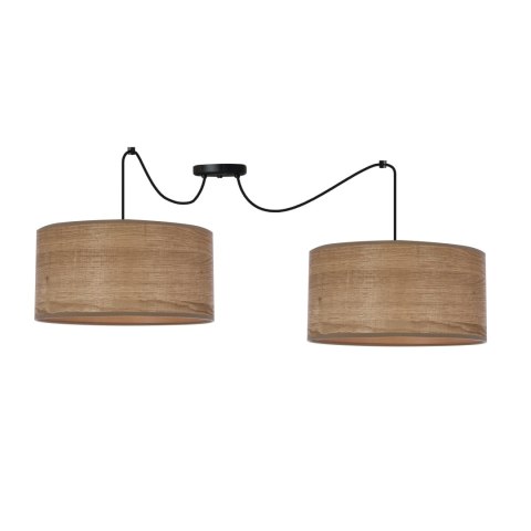 LEGNO P LAMPA WISZĄCA CZARNY 30 2X40W E27 ABAŻUR ORZECHOWY