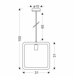 Quadro lampa wisząca czarny+beżowy 1x40W E27