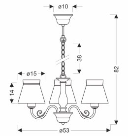 ROSSINI lampa wisząca biały 3x40W E27 abażur biały