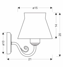 ROZANO lampa kinkiet biały 1x40W E27 abażur kwiatowy