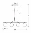 Raisa lampa wisząca chromowy 4x40 g9 klosz biały